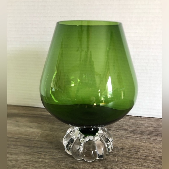 Vtg Swedish Brandy Glass Balloon Vase - Picture 3 of 13